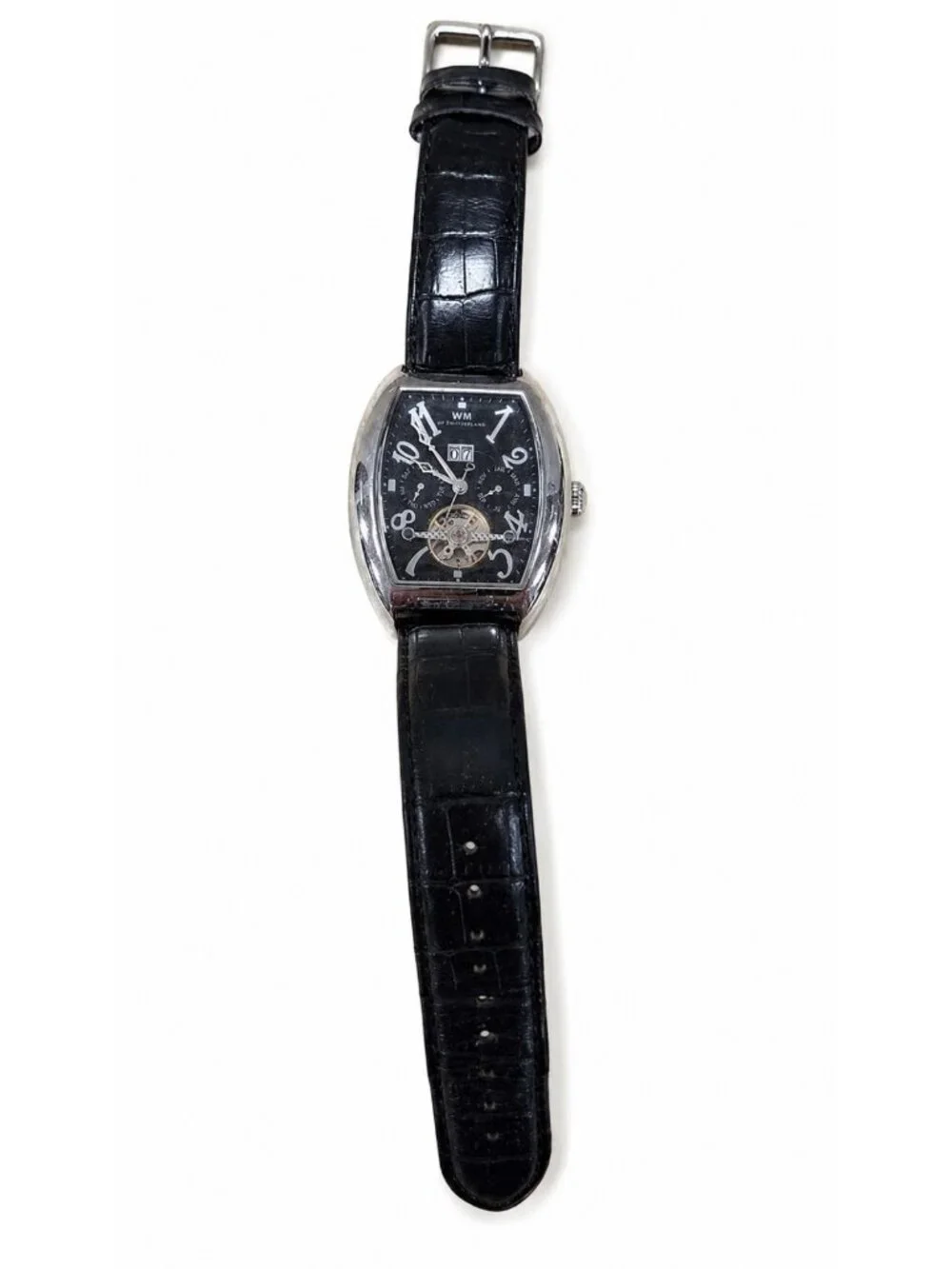 WM of Switzerland Tonneau Tourbillon Numeric Swiss Design Watch